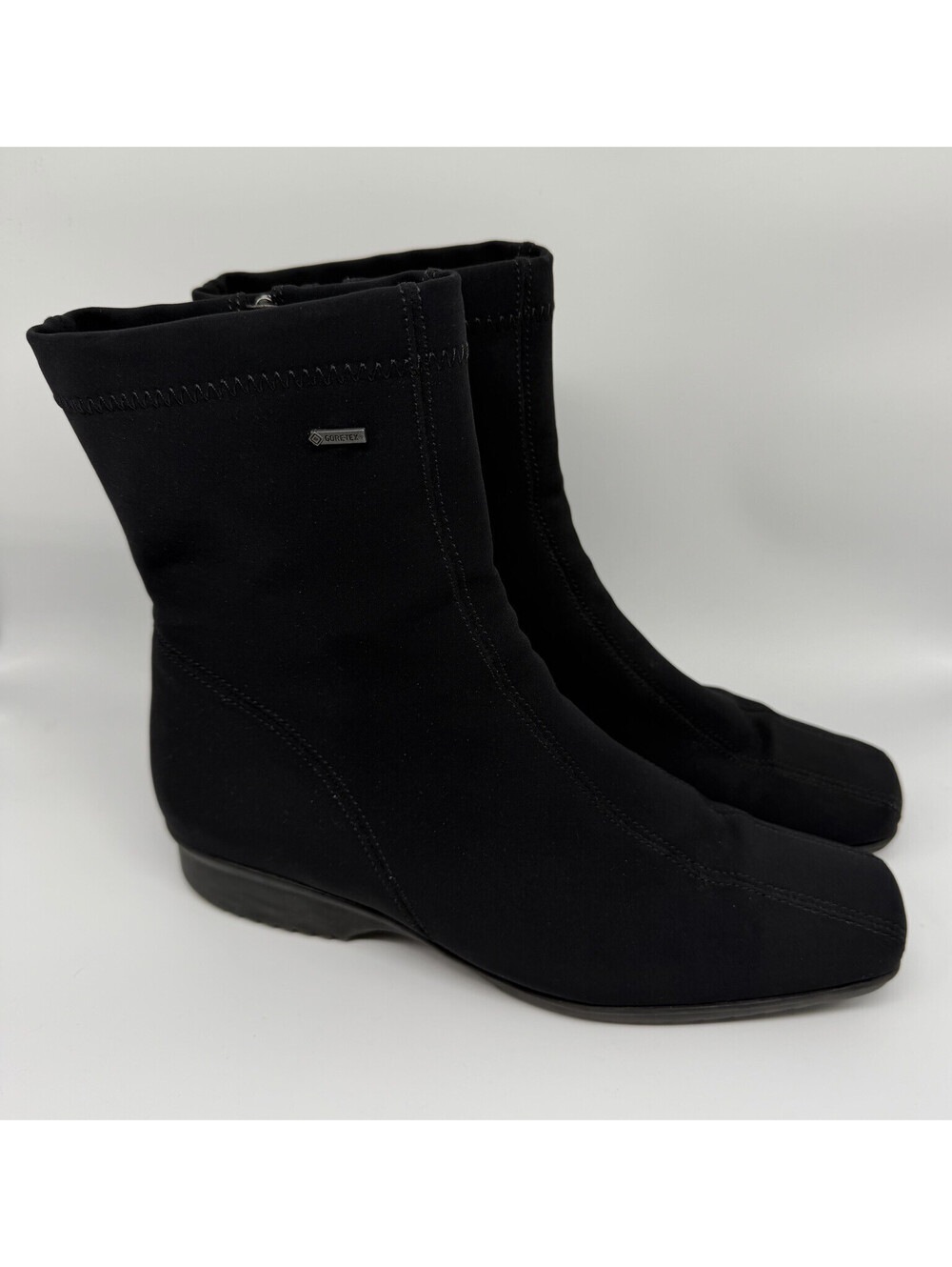 ara Gore-Tex Page Black Ankle Boot Square Toe Womens US 6.5